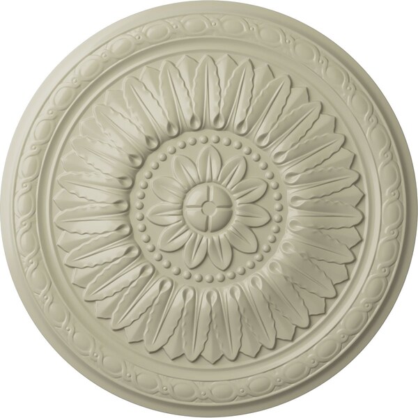 Ekena Millwork Temple Ceiling Medallion (Fits Canopies up to 9 1/4"), Hand-Painted Clear Yellow, 24"OD x 1 5/8"P CM24TECYF - main
